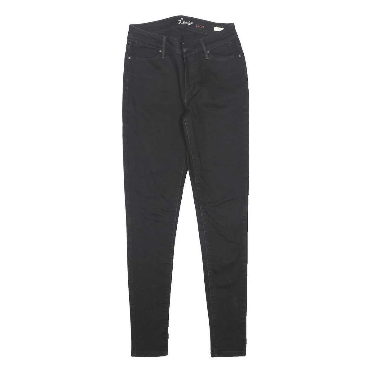LEVI'S Womens Jeans Black Slim Skinny Denim W26 L30 Stretch Zip Fastening