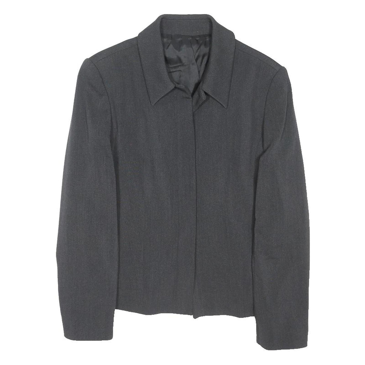 HOBBS LONDON Womens Grey Wool Jacket UK 12 Classic Button Closure Tailored Fit