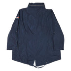 TOMMY HILFIGER Womens Blue Polka Dot Jacket 2XL Polyester Blend Zip Pocketed