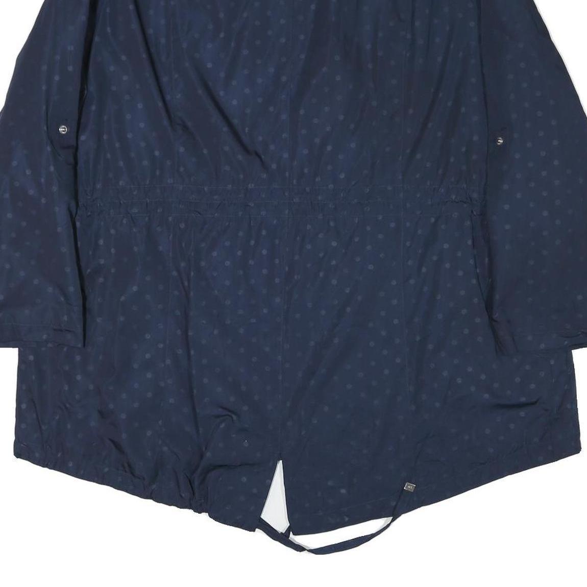 TOMMY HILFIGER Womens Blue Polka Dot Jacket 2XL Polyester Blend Zip Pocketed