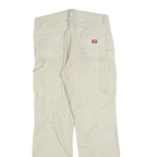 DICKIES Mens Regular Beige Cotton Blend Zip Trousers W32 L30 Workwear Utility