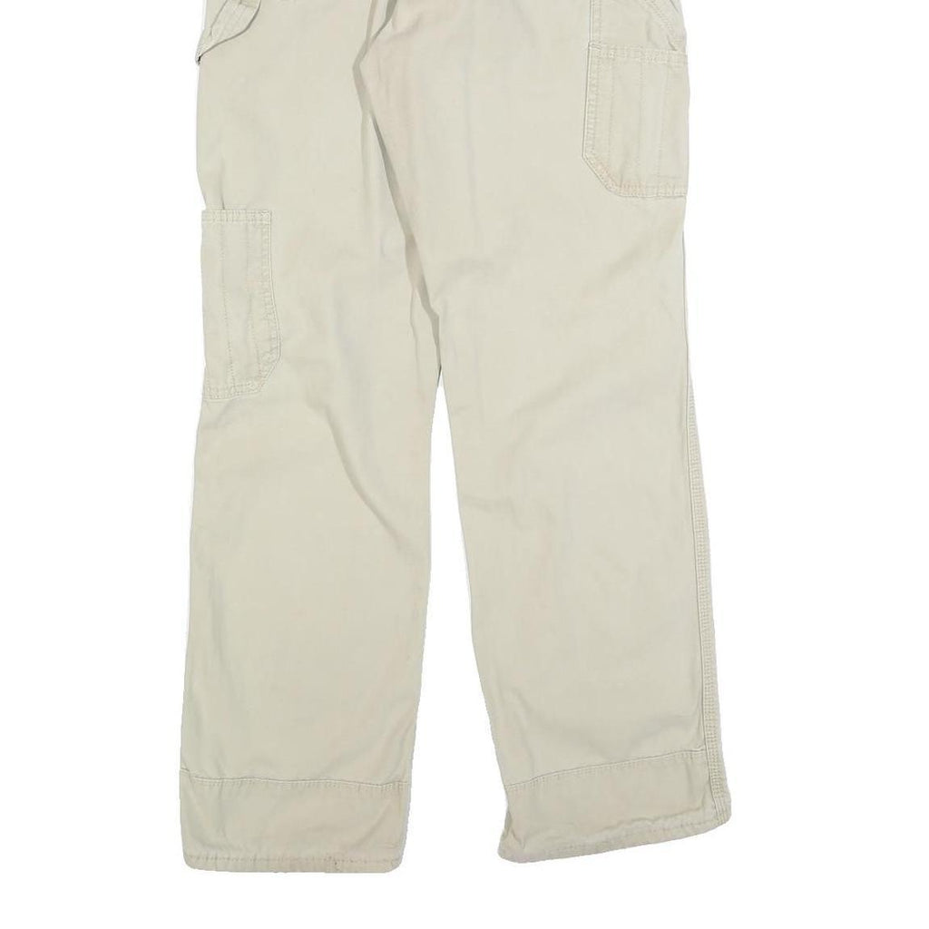 DICKIES Mens Regular Beige Cotton Blend Zip Trousers W32 L30 Workwear Utility