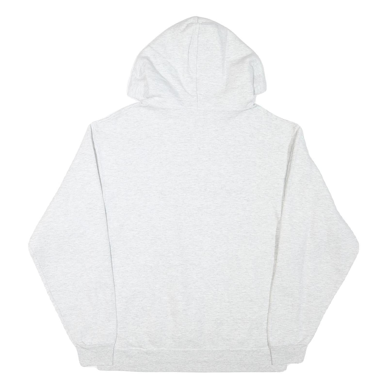 JERZEES Mens Grey Hoodie M Cotton Blend Pullover Graphic Print Casual