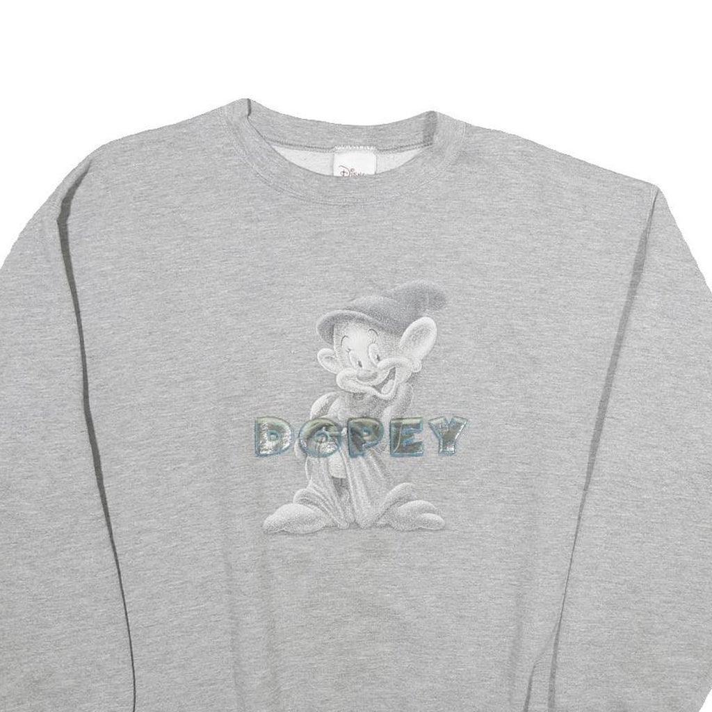 DISNEY Mens Grey Dopey Character Crew Neck L Cotton Pullover Sweatshirt