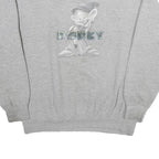 DISNEY Mens Grey Dopey Character Crew Neck L Cotton Pullover Sweatshirt