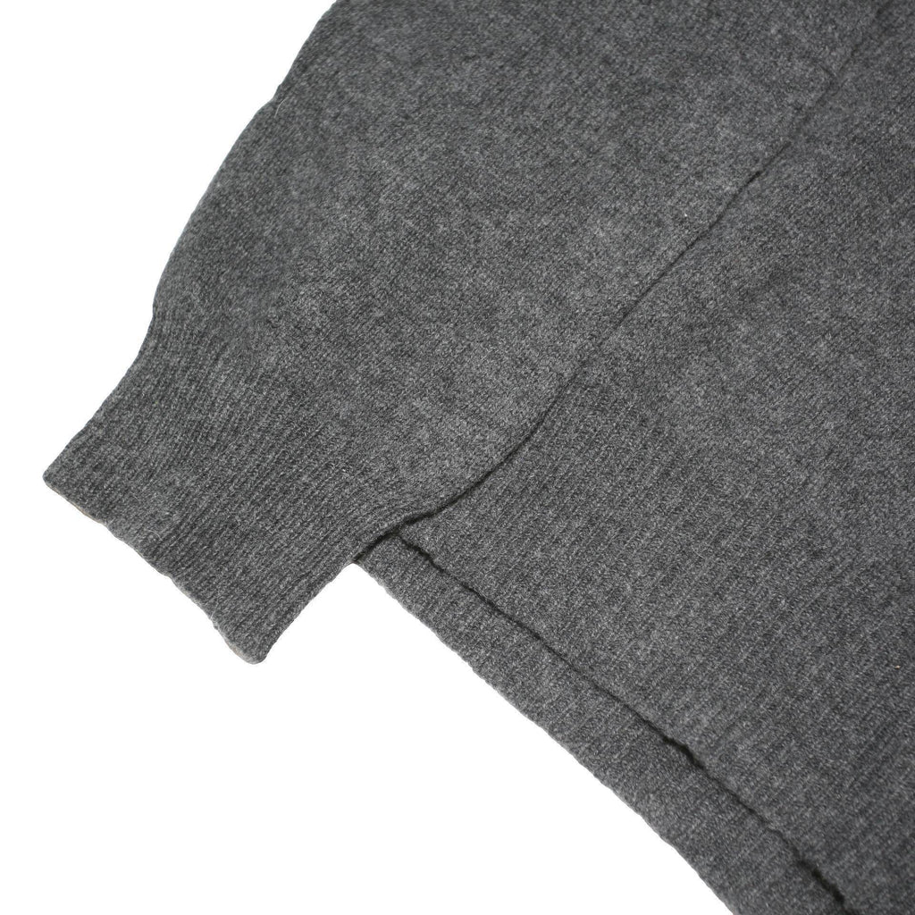 POLO RALPH LAUREN Mens Grey Plain Cotton Blend Jumper V-Neck Basic Knit M