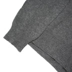 POLO RALPH LAUREN Mens Grey Plain Cotton Blend Jumper V-Neck Basic Knit M