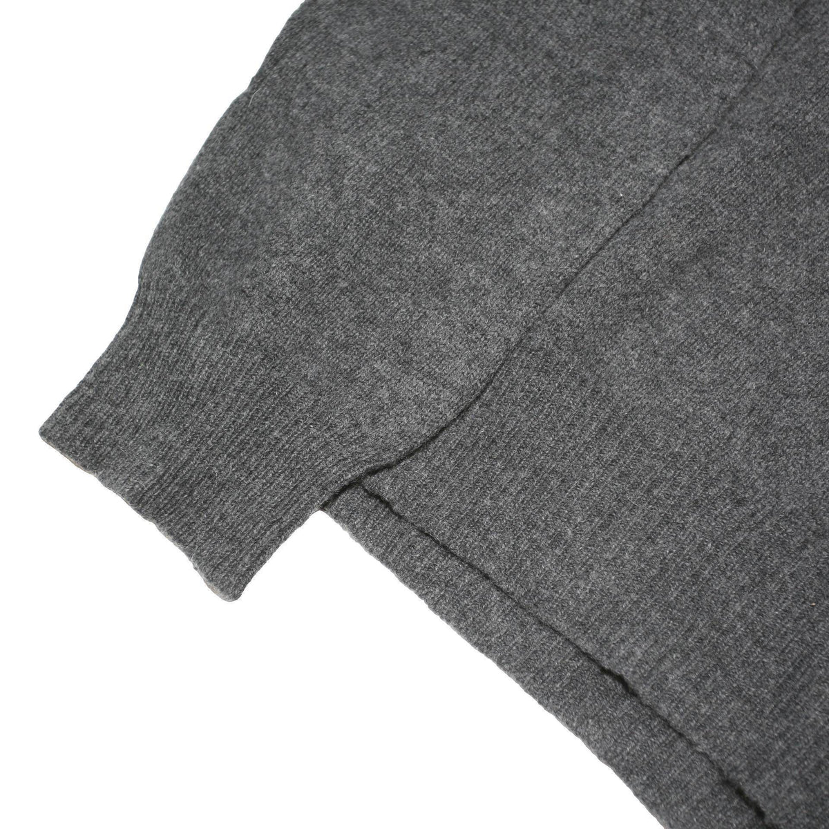 POLO RALPH LAUREN Mens Grey Plain Cotton Blend Jumper V-Neck Basic Knit M