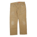 DICKIES Mens Regular Beige Cotton Blend Workwear Trousers W34 L27 Zip Closure