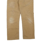 DICKIES Mens Regular Beige Cotton Blend Workwear Trousers W34 L27 Zip Closure