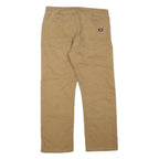 DICKIES Mens Regular Beige Cotton Blend Workwear Trousers W34 L27 Zip Closure