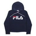 FILA Womens Blue Hoodie Pullover M Large Logo Casual Sportswear