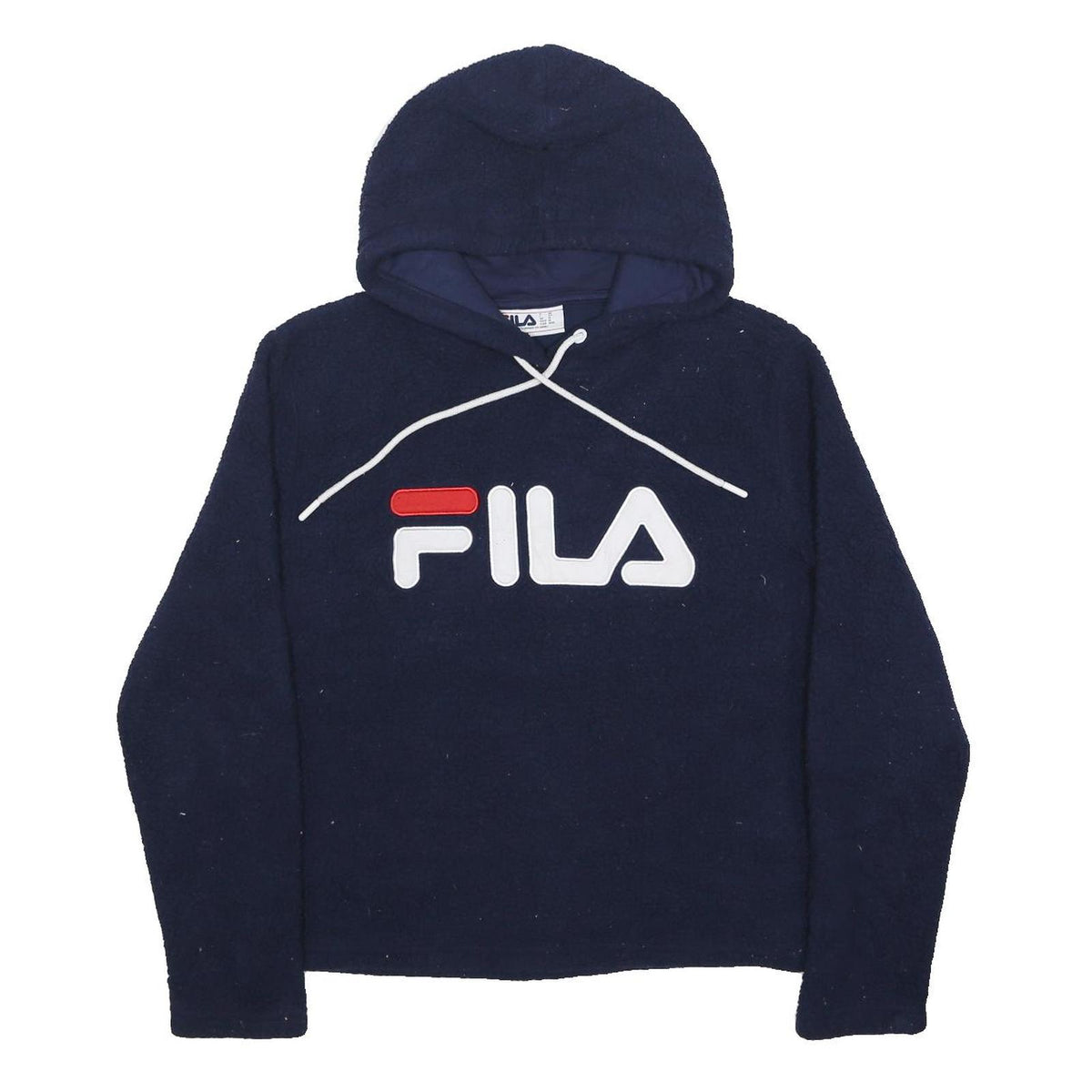 FILA Womens Blue Hoodie Pullover M Large Logo Casual Sportswear
