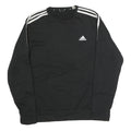 ADIDAS Mens Black & White Sweatshirt Crew Neck M Cotton Sports Casual