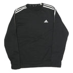 ADIDAS Mens Black & White Sweatshirt Crew Neck M Cotton Sports Casual