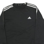 ADIDAS Mens Black & White Sweatshirt Crew Neck M Cotton Sports Casual
