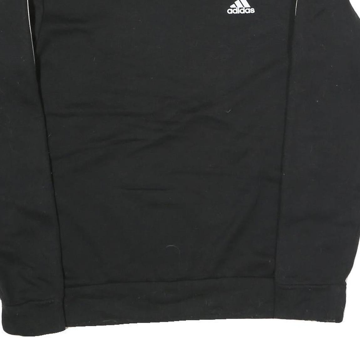 ADIDAS Mens Black & White Sweatshirt Crew Neck M Cotton Sports Casual
