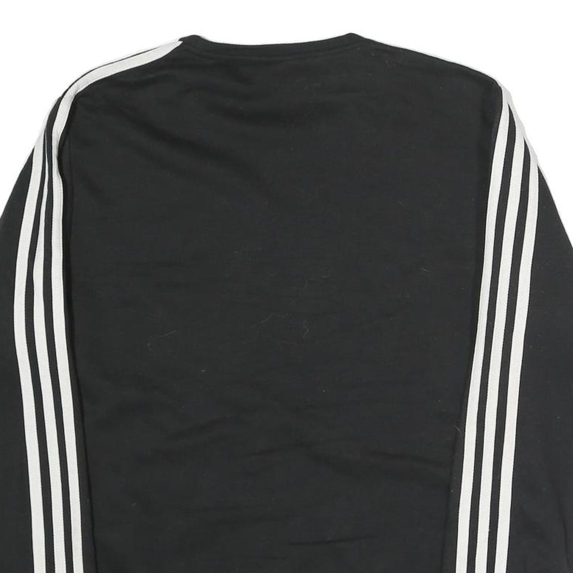 ADIDAS Mens Black & White Sweatshirt Crew Neck M Cotton Sports Casual