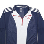 ADIDAS Mens Navy & White Quarter Zip Sweatshirt XL Sports Casual Athletic