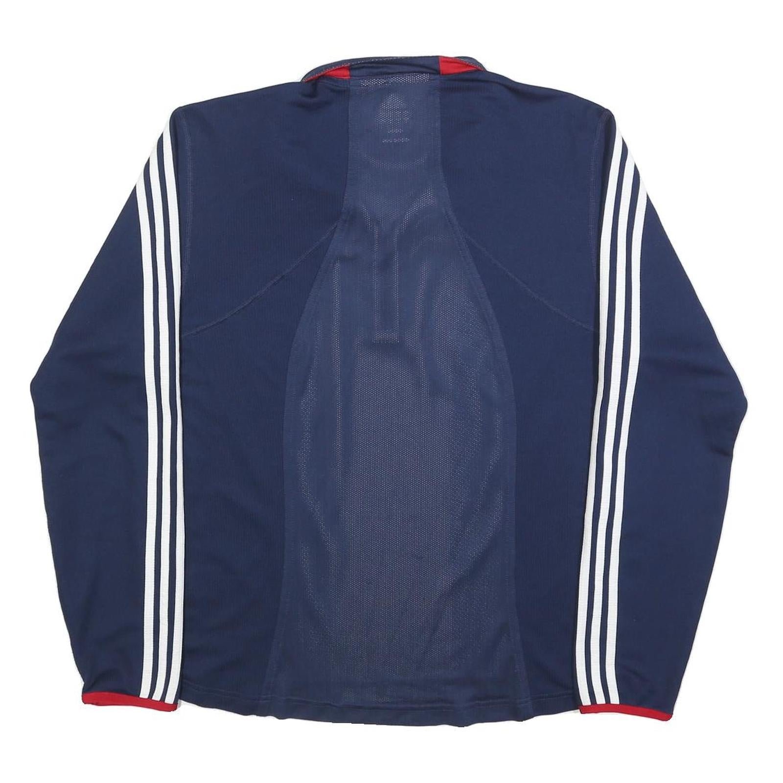 ADIDAS Mens Navy & White Quarter Zip Sweatshirt XL Sports Casual Athletic