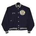CHATNAM SPORTS CENTER Mens Navy Blue Varsity Wool Jacket L Button Closed Striped