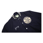 CHATNAM SPORTS CENTER Mens Navy Blue Varsity Wool Jacket L Button Closed Striped