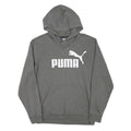 PUMA Mens Grey Hoodie S Cotton Blend Pullover Casual Sportswear