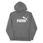 PUMA Mens Grey Hoodie S Cotton Blend Pullover Casual Sportswear