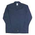 DICKIES Mens Navy Polyester Blend Work Shirt L Long Sleeve Button Closure