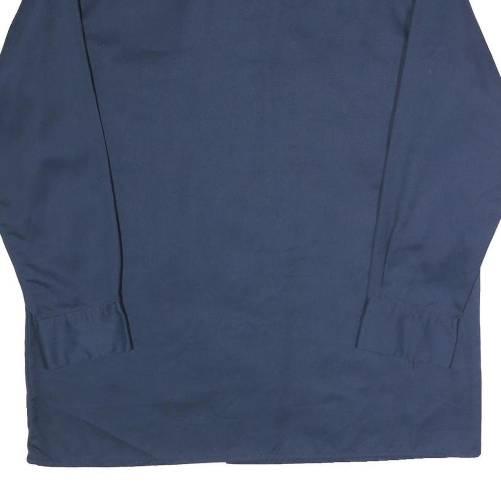 DICKIES Mens Navy Polyester Blend Work Shirt L Long Sleeve Button Closure