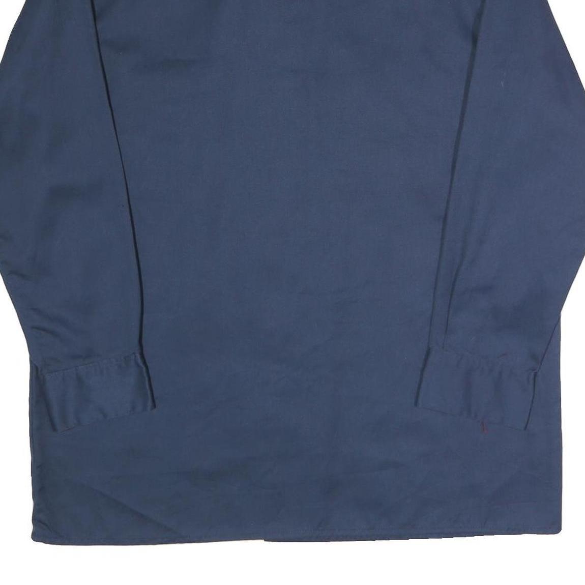 DICKIES Mens Navy Polyester Blend Work Shirt L Long Sleeve Button Closure