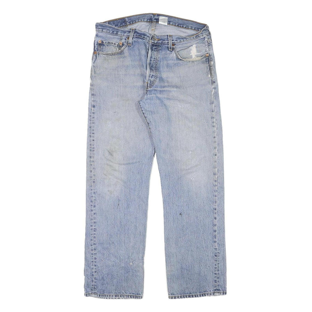 LEVI'S 501 Mens Jeans Blue Regular Straight Denim Medium W32 L30 Classic Style