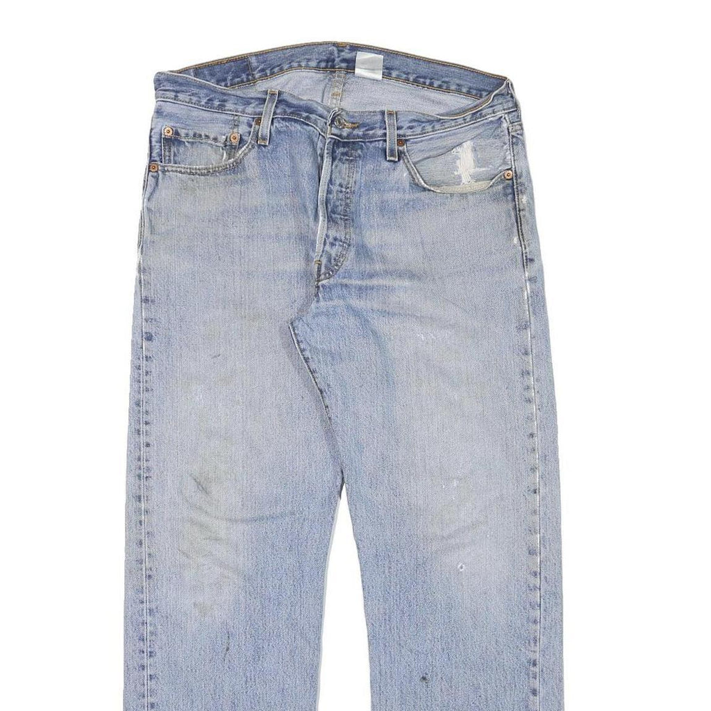 LEVI'S 501 Mens Jeans Blue Regular Straight Denim Medium W32 L30 Classic Style