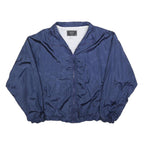 GFC Mens Blue Nylon Zip Jacket XL Lightweight Plain Sports Casual