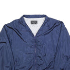 GFC Mens Blue Nylon Zip Jacket XL Lightweight Plain Sports Casual