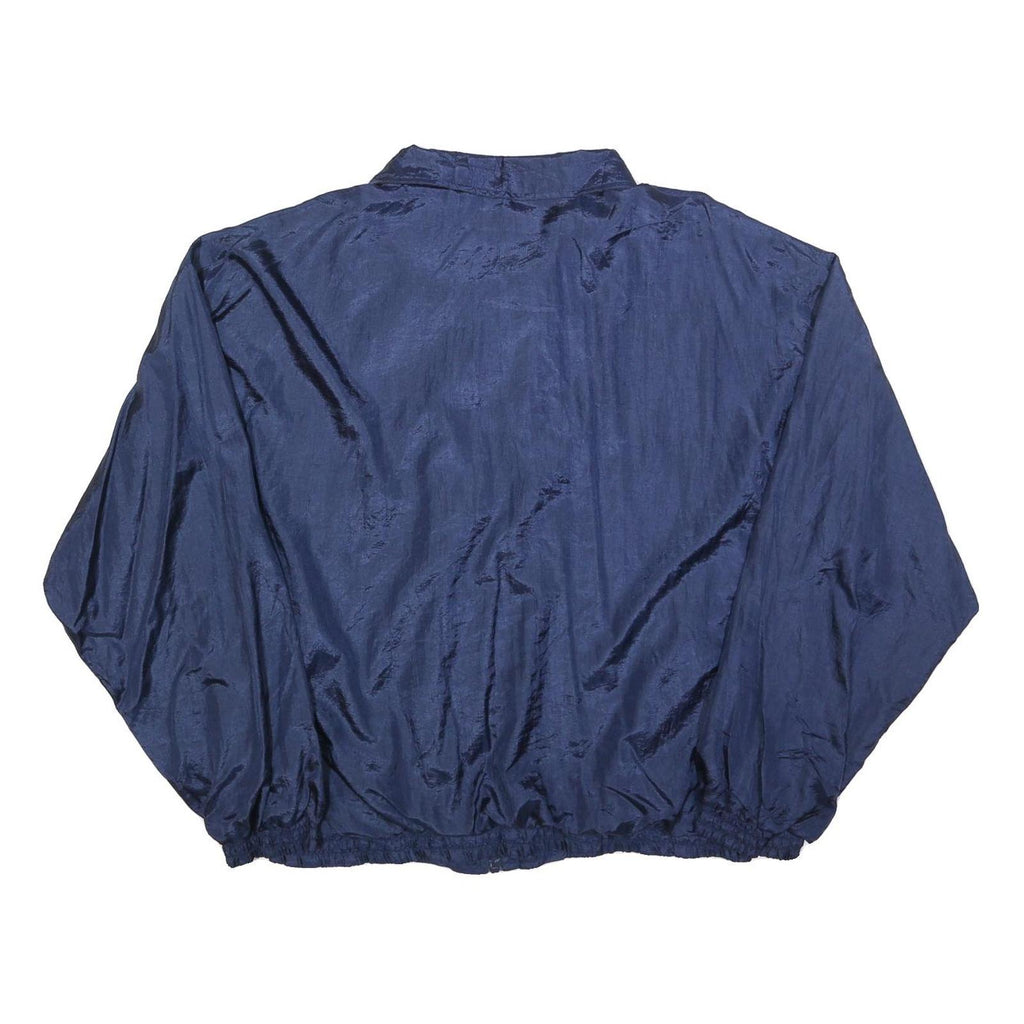 GFC Mens Blue Nylon Zip Jacket XL Lightweight Plain Sports Casual