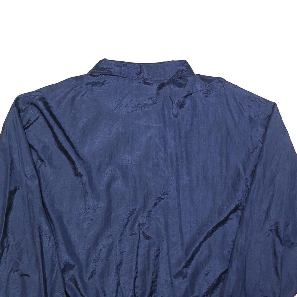 GFC Mens Blue Nylon Zip Jacket XL Lightweight Plain Sports Casual