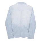 H&M Womens Light Blue Denim Shirt Long Sleeve Button Neck S Cotton Blend Casual