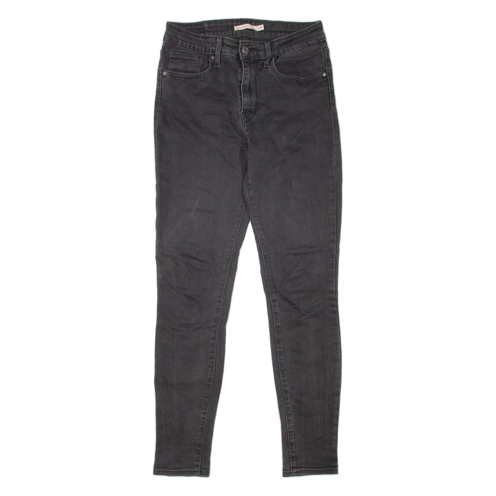 LEVI'S 721 High Rise Womens Jeans Black Slim Skinny W28 L30