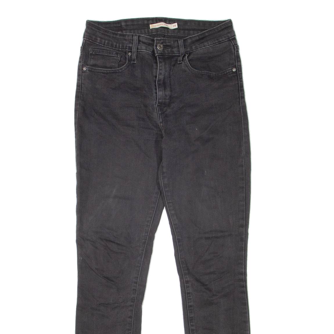 LEVI'S 721 High Rise Womens Jeans Black Slim Skinny W28 L30
