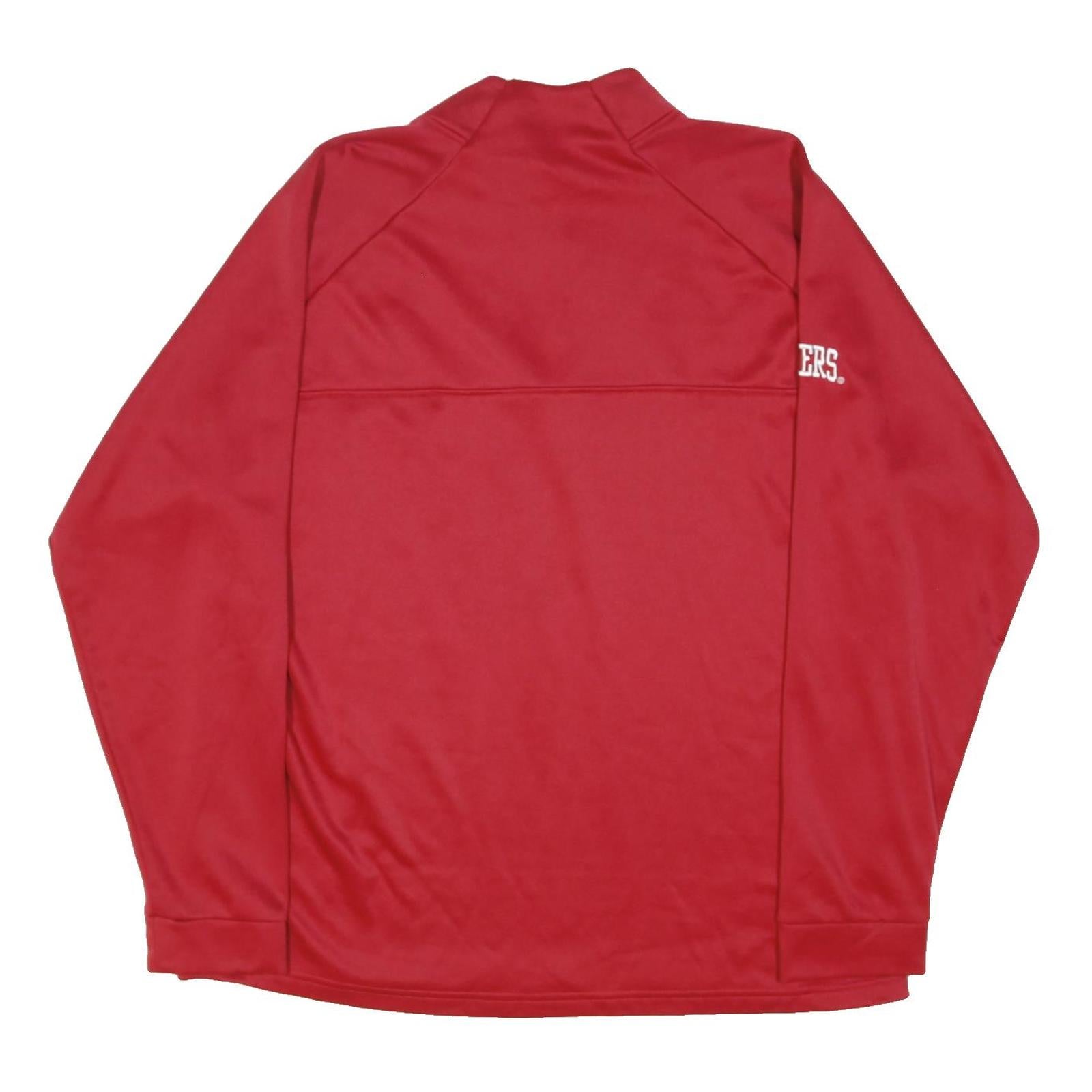 CHAMPION Mens Red Indiana University Quarter Zip Polyester Blend Jacket L