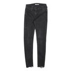 LEVI'S 710 Slim Womens Jeans Black Denim Raw W28 L28 Frayed Hem Stretch