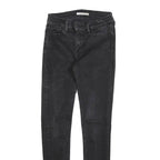 LEVI'S 710 Slim Womens Jeans Black Denim Raw W28 L28 Frayed Hem Stretch