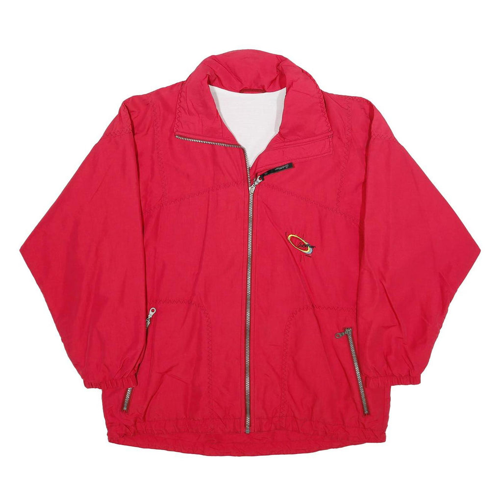 LOFFLER Mens Red Zip Jacket S Polyamide Plain Lightweight Outdoor Sportswear