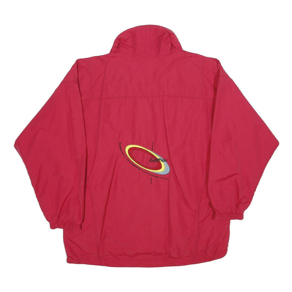 LOFFLER Mens Red Zip Jacket S Polyamide Plain Lightweight Outdoor Sportswear