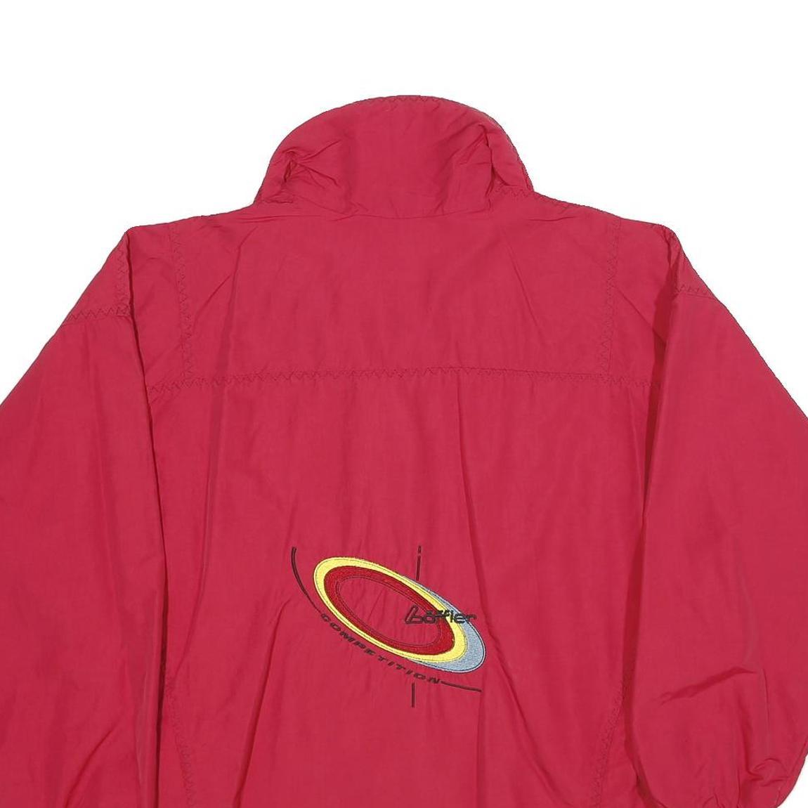 LOFFLER Mens Red Zip Jacket S Polyamide Plain Lightweight Outdoor Sportswear