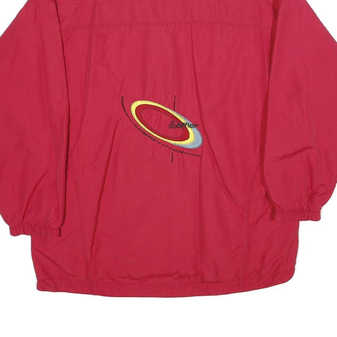 LOFFLER Mens Red Zip Jacket S Polyamide Plain Lightweight Outdoor Sportswear