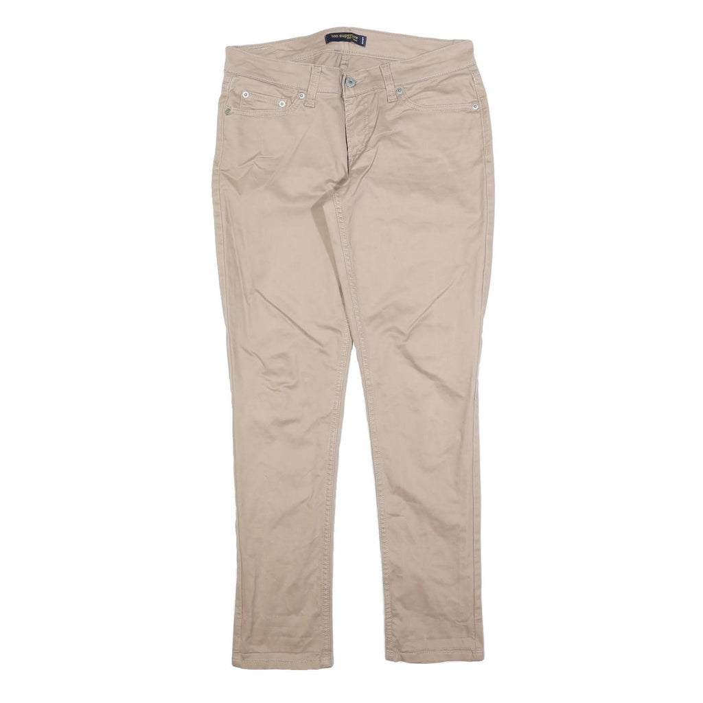 LEVI'S Womens Slim Beige Cotton Blend Zip Closure Trousers W30 L32 Skinny Fit