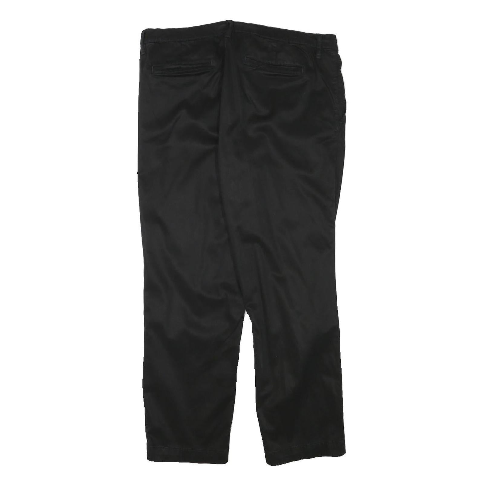 NAUTICA Womens Black Cotton Blend Slim Straight Trousers W33 L26 Stylish Casual