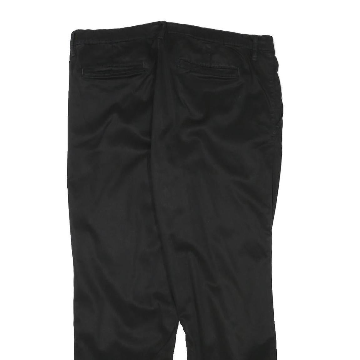 NAUTICA Womens Black Cotton Blend Slim Straight Trousers W33 L26 Stylish Casual